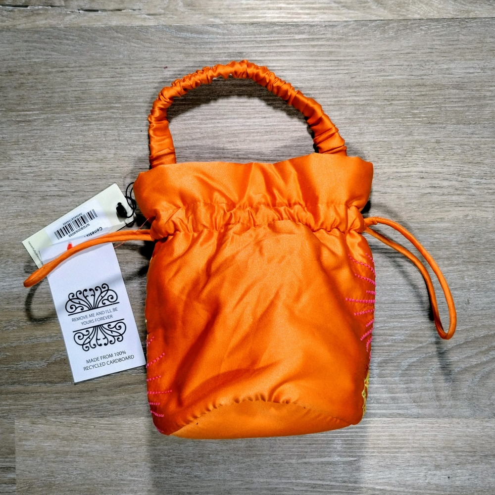 NWT Never Fully Dressed Genesis Pouch Bag Orange Sunburst Sequin Crossbody Bag - Picture 9 of 12